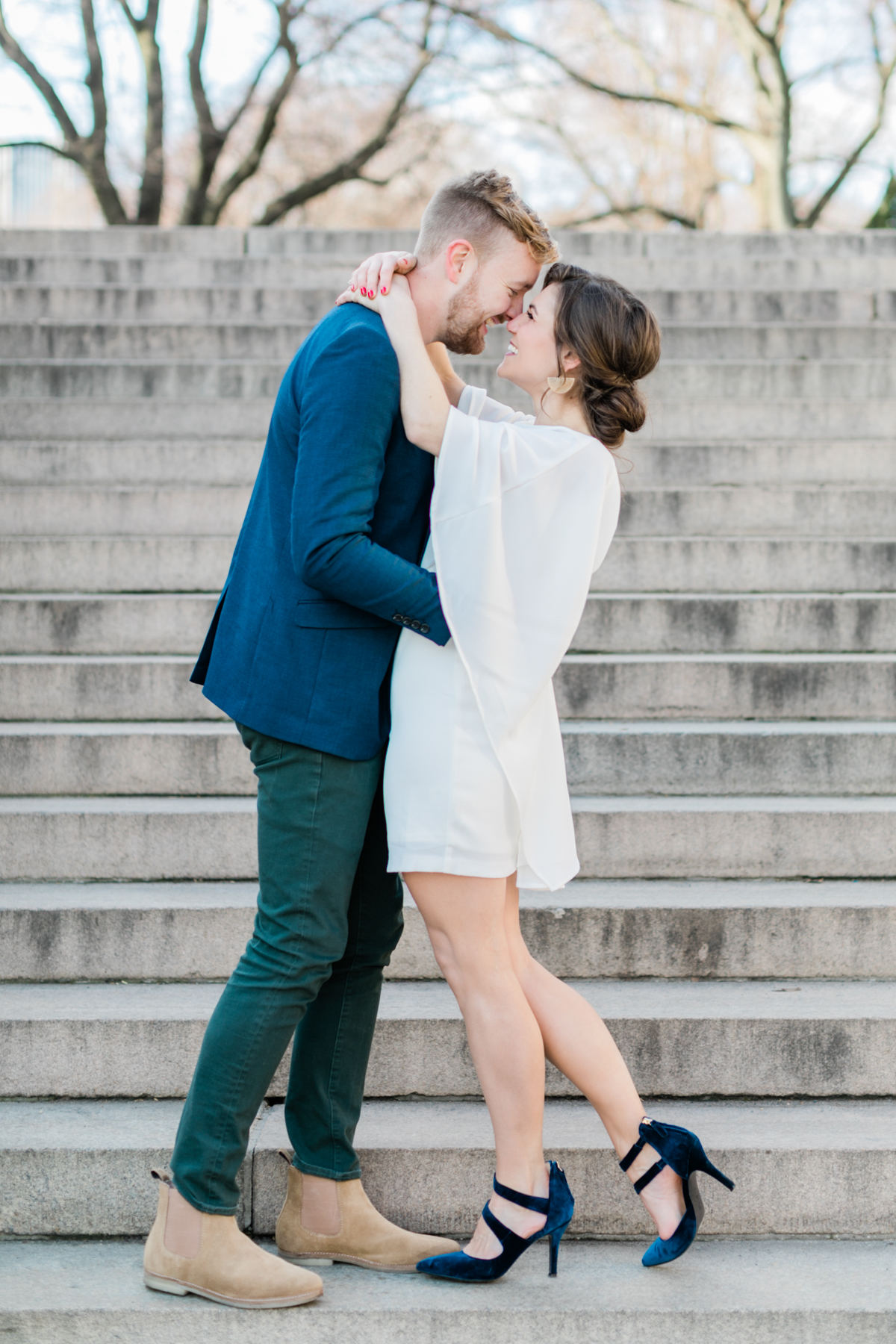 New York City Film Photographer | Central Park Engagement Session | Bethesda Fountain Photos | Bethesda Terrace Engagement Session | Couple on Central Park Stairs