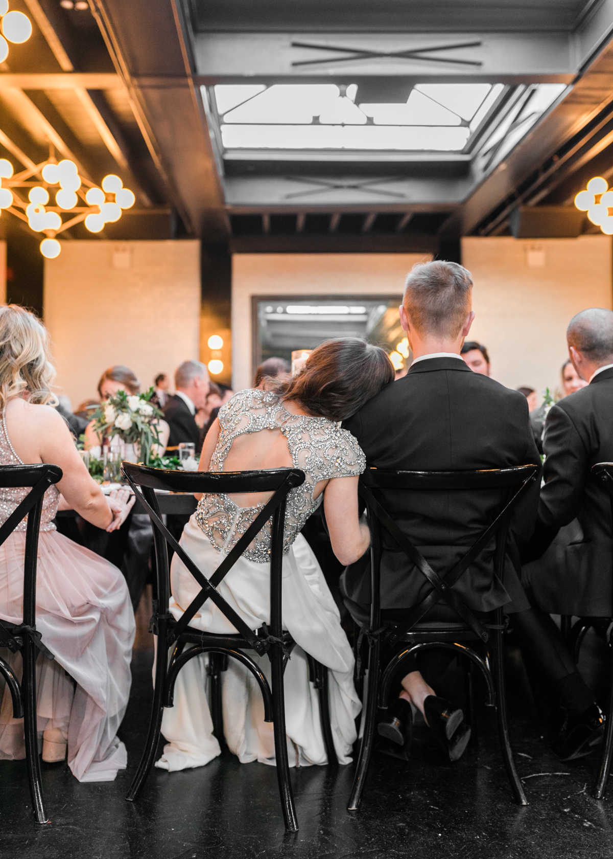 New York City wedding photographer | 501 Union wedding reception | Bride & groom at wedding reception | Bride in Jenny Packham gown | Groom in Black Tux | Brooklyn wedding venue