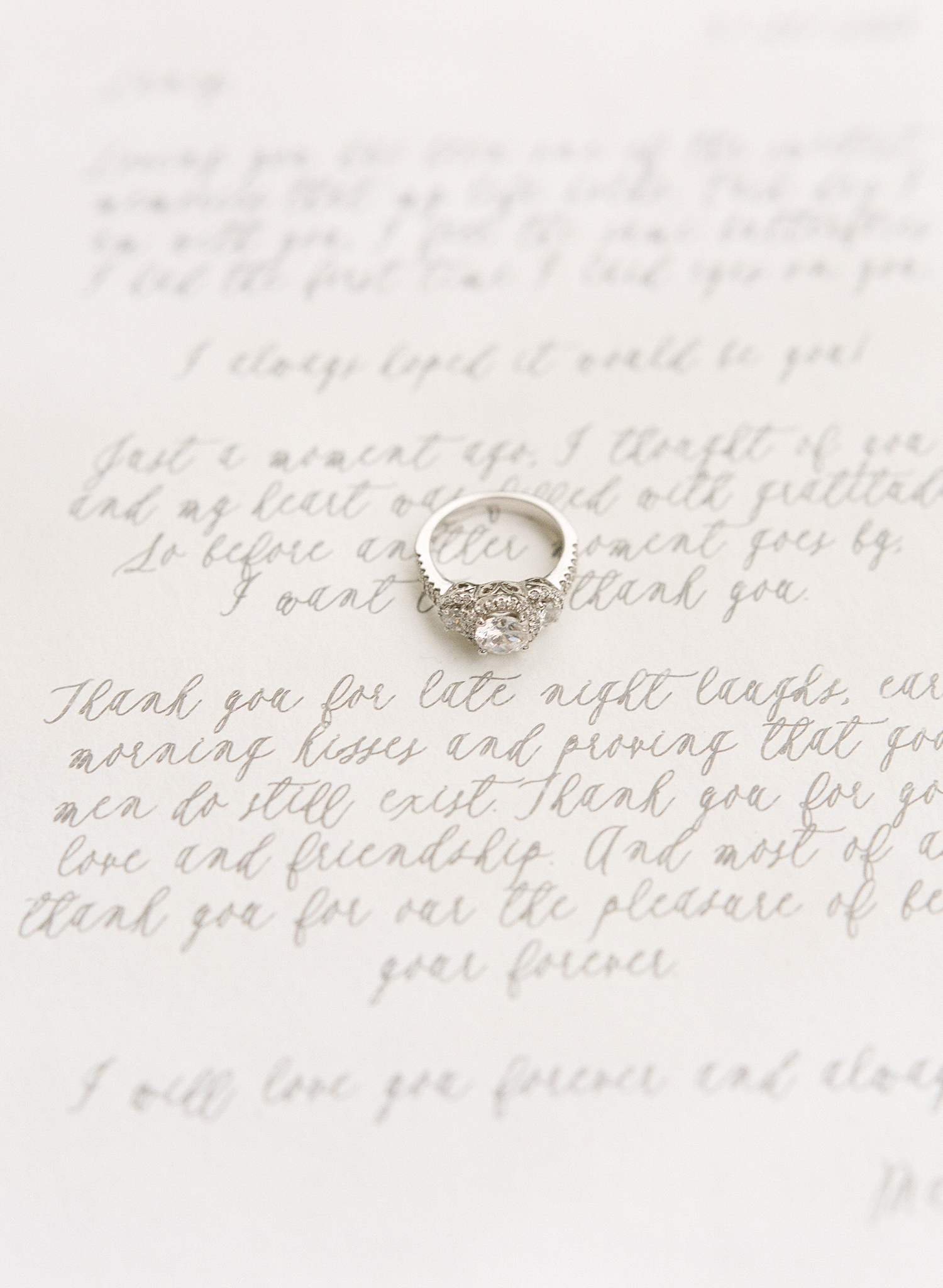 Legare Waring House Wedding Photography | Charleston Wedding Photographer | Charleston Film Photographer | Molly Carr Photography | The Petal Report | Antique Love Letter with Engagement Ring | Calligraphy Love Letter