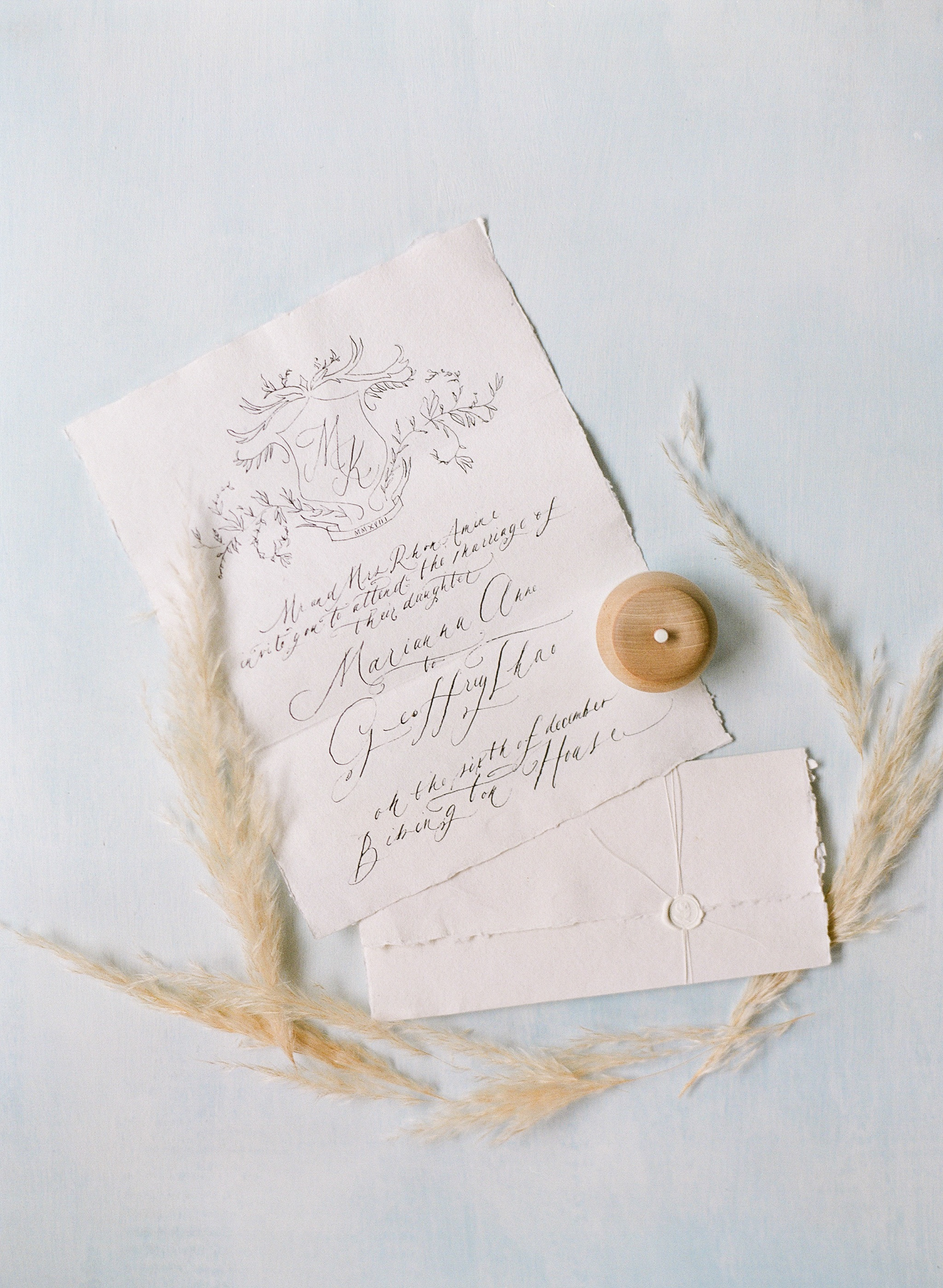Fine Art Wedding Photographer Paris | Molly Carr Photography | Isibeal Studio | Tara Nicole Weddings | Shasta Bell Calligraph | Wedding Invitation Love Letter | Handmade Paper