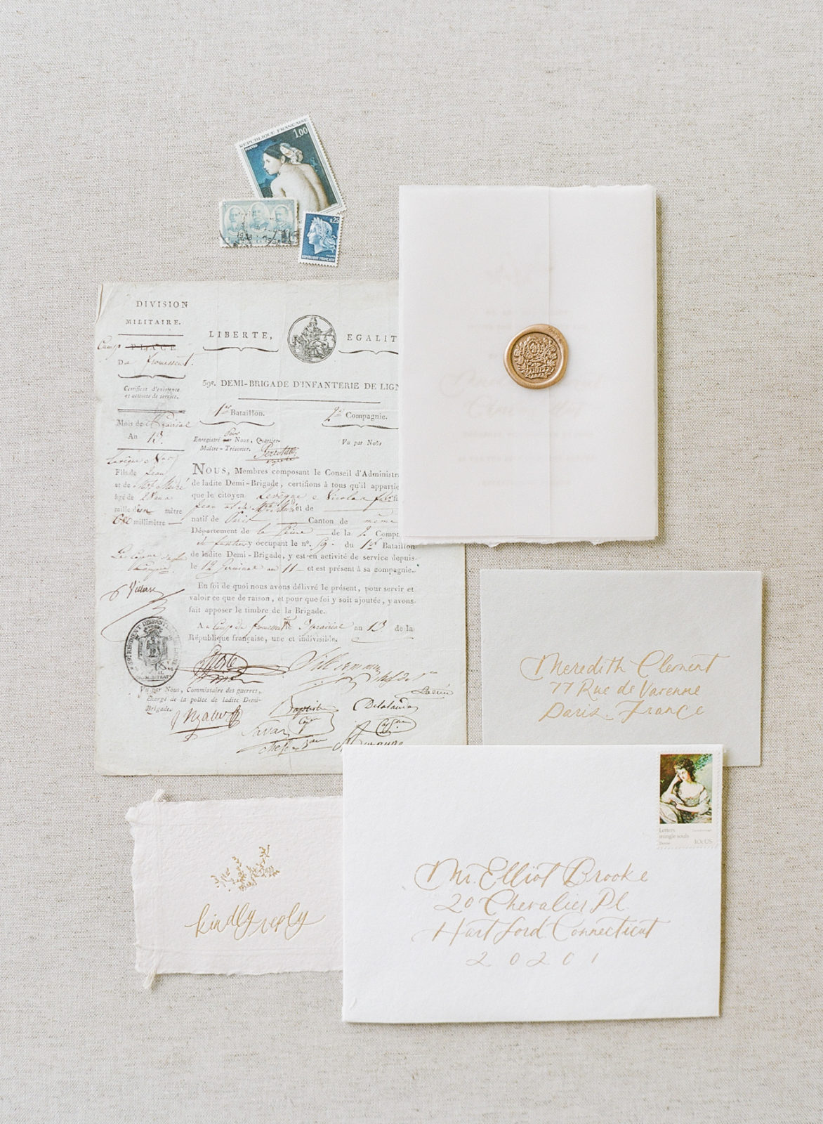 Musee Rodin Wedding Photographer | Paris Garden Wedding Photography | Paris Film Photographer | France Wedding Photography | Molly Carr Photography | Shasta Bell Calligraphy | Wedding Invitations