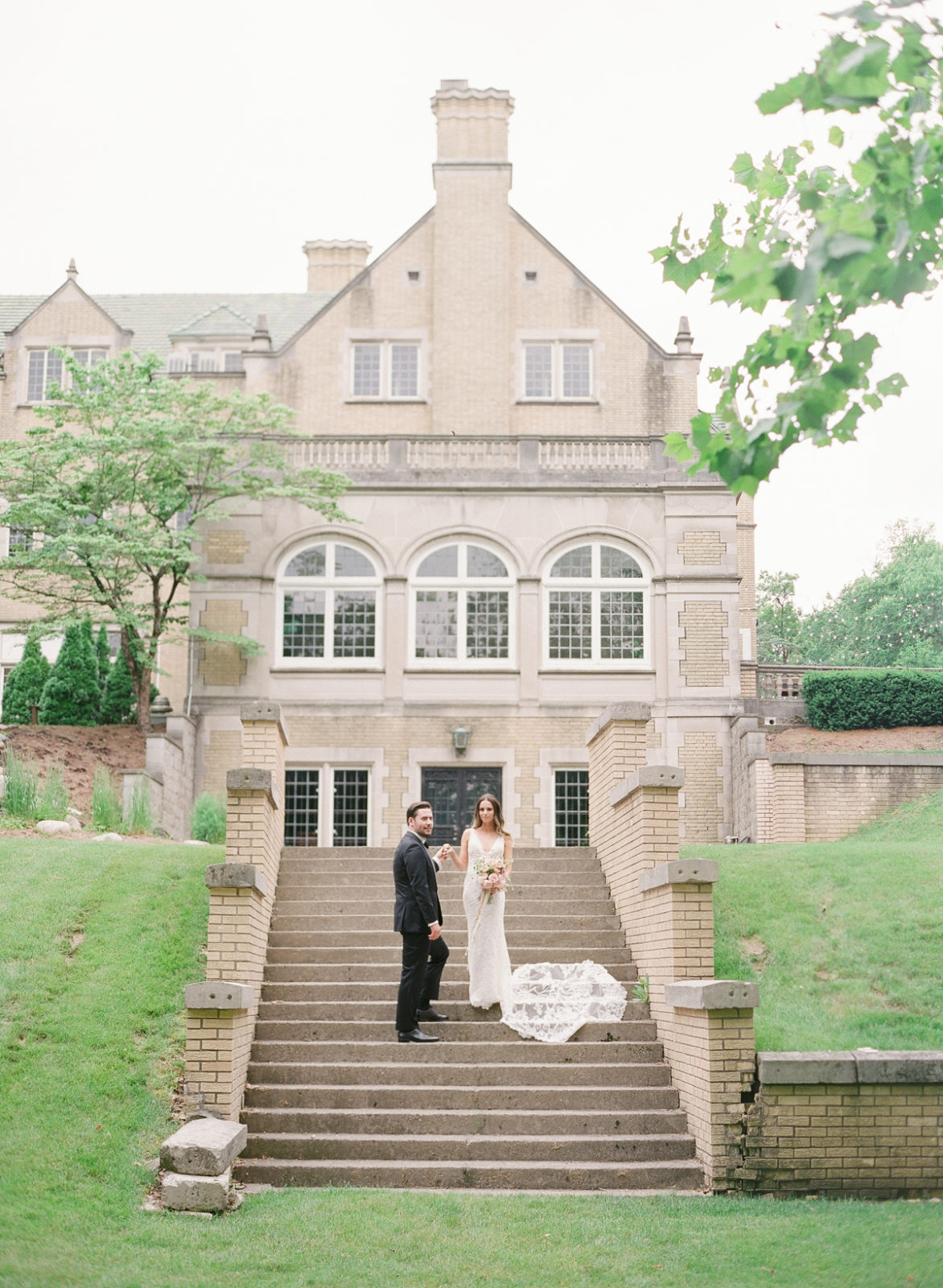 Laurel Hall Wedding Photos | Molly Carr Photography | Fine Art Film Photographer | Chicago Wedding | Summer Garden Party Wedding | European Wedding Inspiration | Bride and Groom First Look
