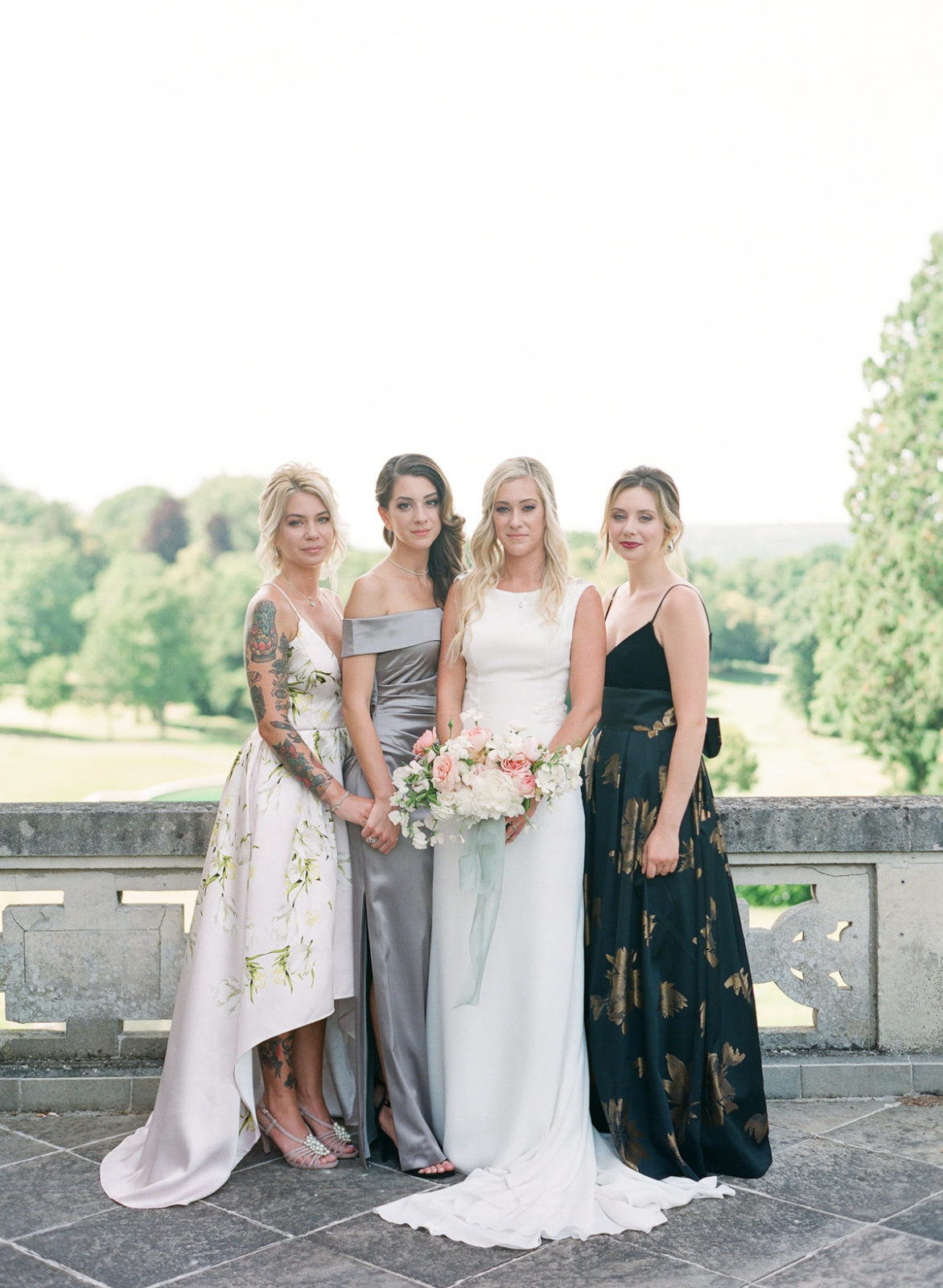 Chateau Bouffemont Wedding Photography | Paris, France Destination Wedding | Molly Carr Photography | Fine Art Film Photography | Jennifer Fox Weddings | Mismatched Bridesmaid Dresses
