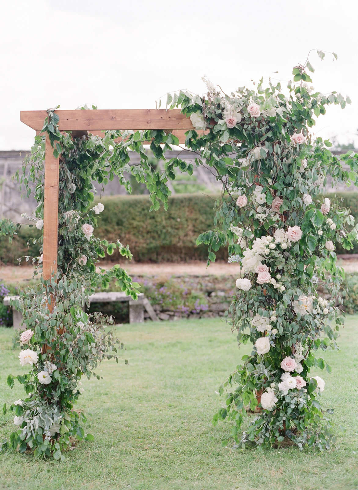 Mount Juliet Estate Wedding Photographer | Ireland Destination Wedding | Molly Carr Photography | Europe Film Photographer | Waterlily Weddings | Ceremony Arch | Garden Ceremony | Floral Arch