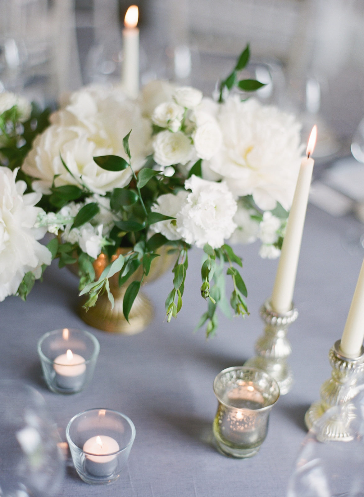 Ireland Film Photographer | Molly Carr Photography | Mount Juliet Estate Lady Helen Dining Room Wedding Reception with White Wedding Flowers and Candles