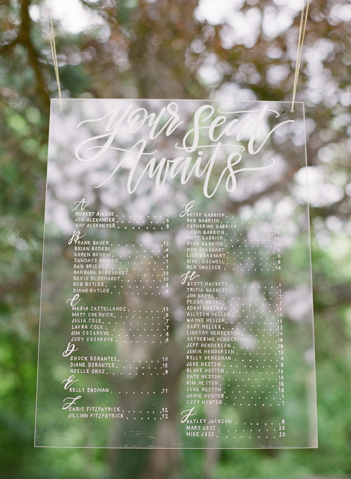 Laurel Hall Wedding Photos | Molly Carr Photography | Fine Art Film Photographer | Chicago Wedding | Summer Garden Party Wedding | European Wedding Inspiration | Outdoor Wedding Reception | Acrylic Seating Chart