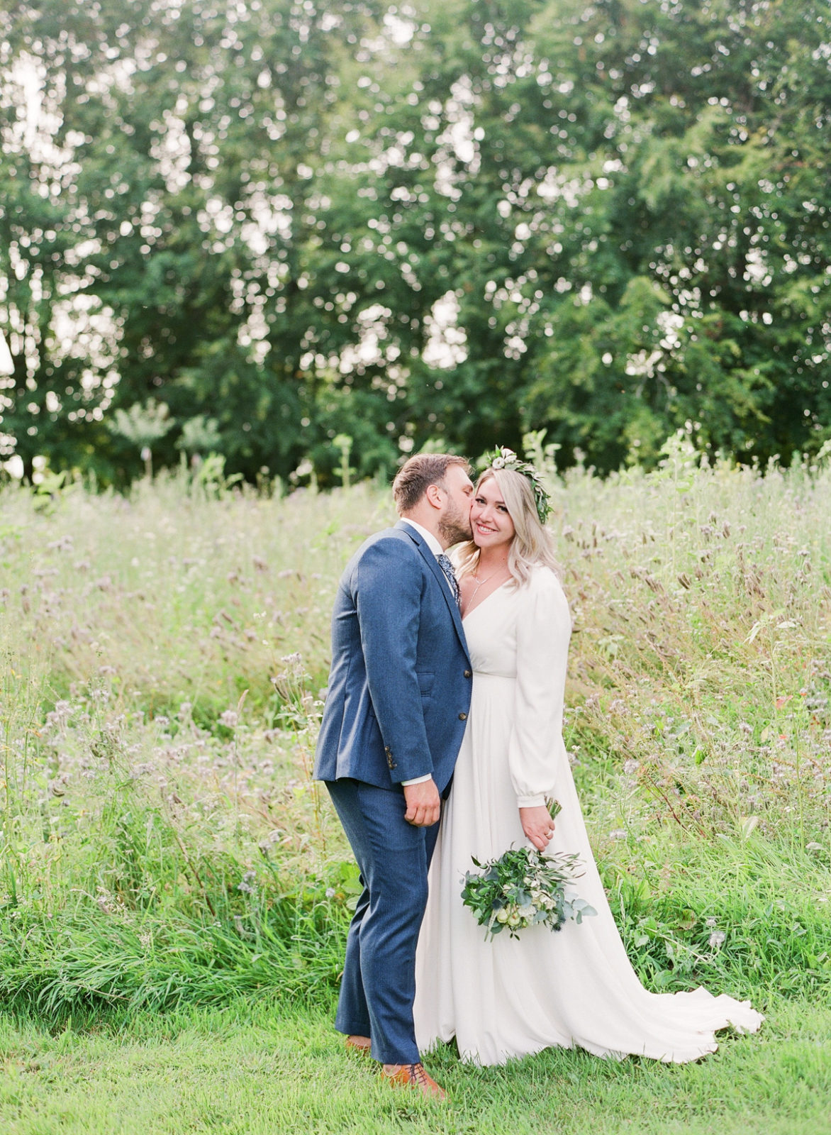 Normandy Wedding Photographer | France Destination Wedding | Molly Carr Photography | Bride and Groom in Field