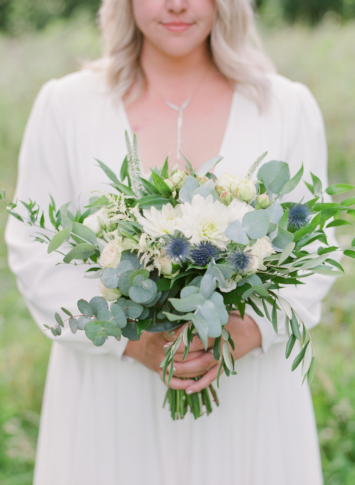 Normandy Wedding Photographer | France Destination Wedding | Bride with Flowers | Molly Carr Photography