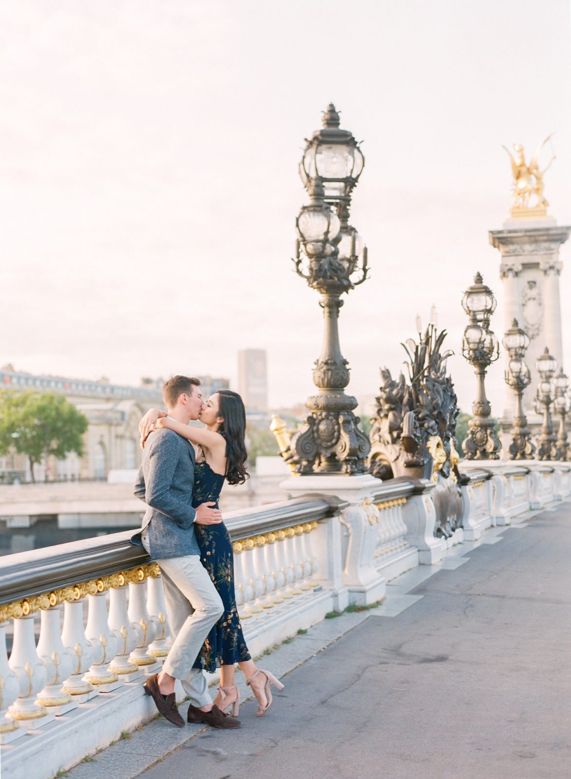 Paris Fine Art Photographer | Molly Carr Photography | Film Photographer in France | Destination Wedding Photographer | Pont Alexandre III Engagement Photos