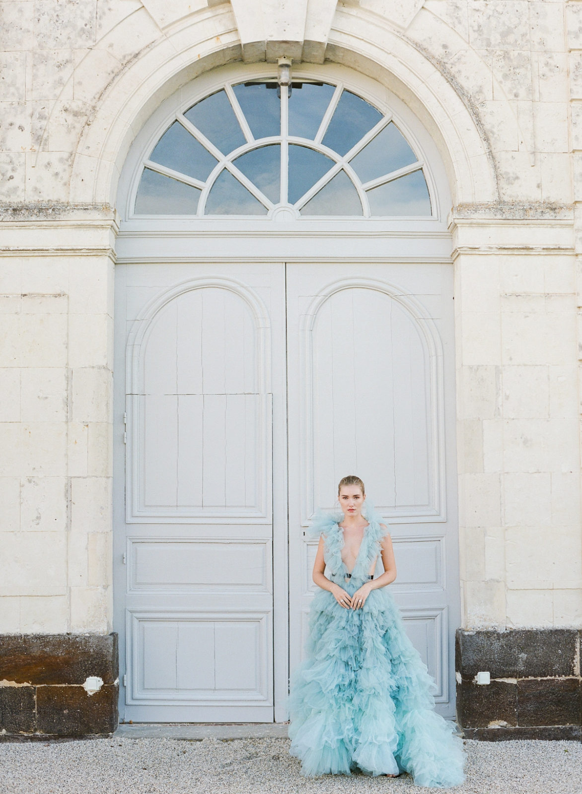 Chateau Grand Luce Wedding Photographer | Molly Carr Photography | France Luxury Destination Wedding | Paris Film Photographer | Rachael Ellen Events | Colored Wedding Dress