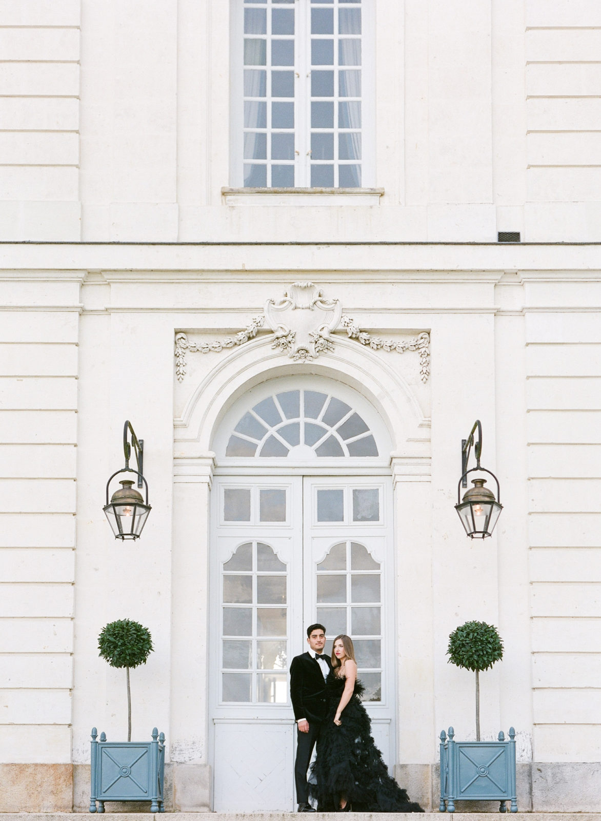 Chateau Grand Luce Wedding Photos | Luxury Loire Valley France Destination Wedding | Black Wedding Dress | Molly Carr Photography and Rachael Ellen Events