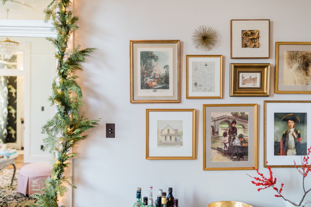Molly Carr Christmas | Victorian Christmas | Gold Gallery Wall with Antique French Prints
