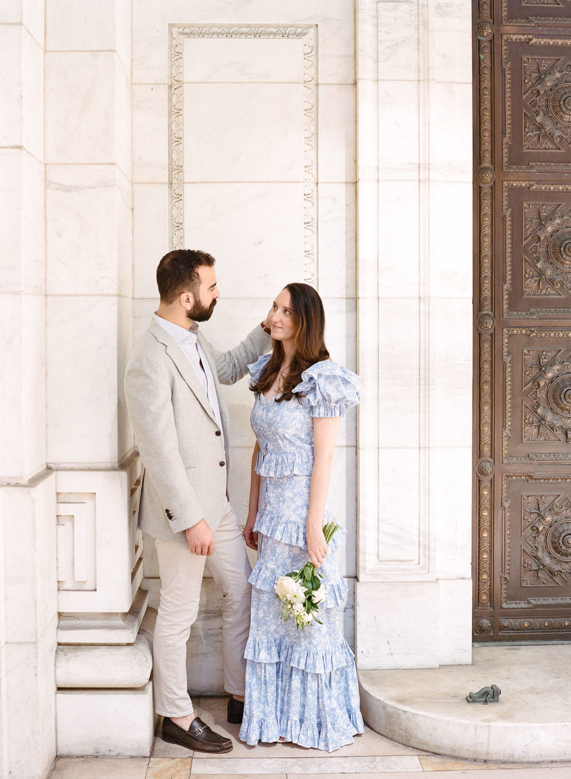 New-York-Film-Photographer-NYC-Luxury-Wedding-Photos-Spring-Engagement-Session-Molly-Carr-Photography-Public-Library