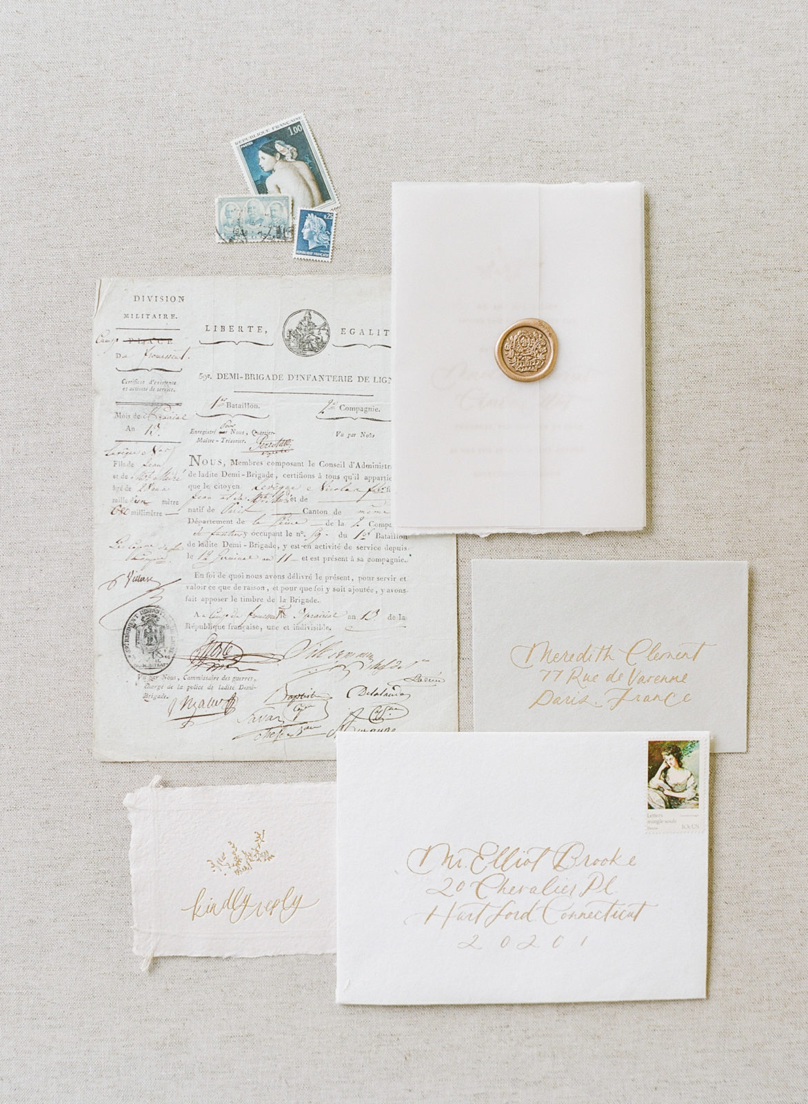 Best Wedding Invitations of 2018 | Fine Art Calligraphy | Wedding Invitation Inspiration | Handmade Wedding Invitations | Molly Carr Photography | Musee Rodin Wedding Invitations