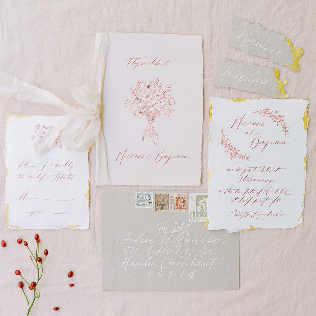 Best Wedding Invitations of 2018 | Fine Art Calligraphy | Wedding Invitation Inspiration | Handmade Wedding Invitations | Molly Carr Photography | Blush Wedding Invitations | Handmade Paper