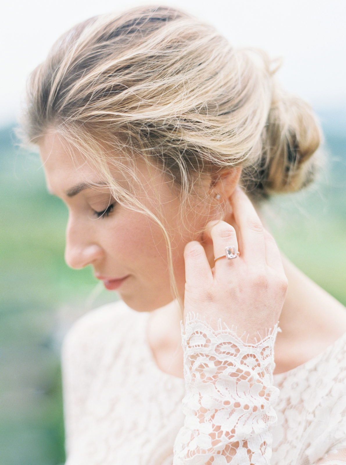 Romantic Bridal Hairstyles Photographed by Molly Carr Photography | Fine Art Bridal Hair and Makeup | Paris Wedding Photographer | Paris Film Photographer | France Destination Wedding | Pippin Hill Farm & Vineyard Wedding with Lauren Emerson Events